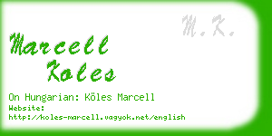 marcell koles business card