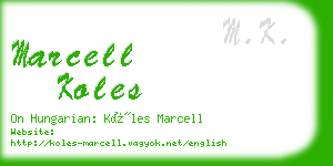 marcell koles business card